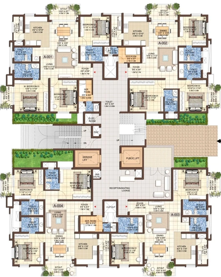 Floor Plan of Jain Heights East Parade in Hennur Road, Bangalore - Image 220222