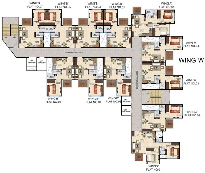 Floor Plan of Pearl Palm Vistas in Old Madras Road, Bangalore - Image 220232