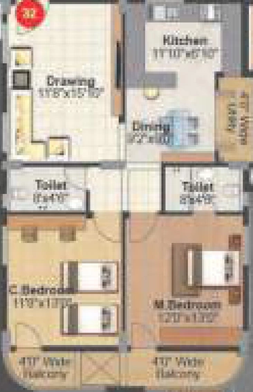 2 BHK Flat in Pranavas BSR Gitaaar in Kanakapura, Bangalore - Image 832101