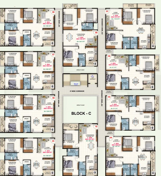 Floor Plan of SLV Castle Mine in Old Madras Road, Bangalore - Image 220250