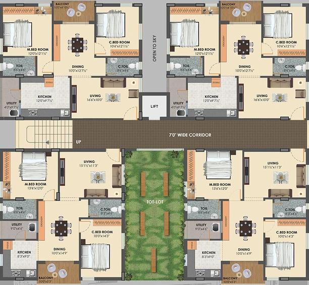 Floor Plan of Sanvi Blue Bells in Kondapur, Hyderabad - Image 220285