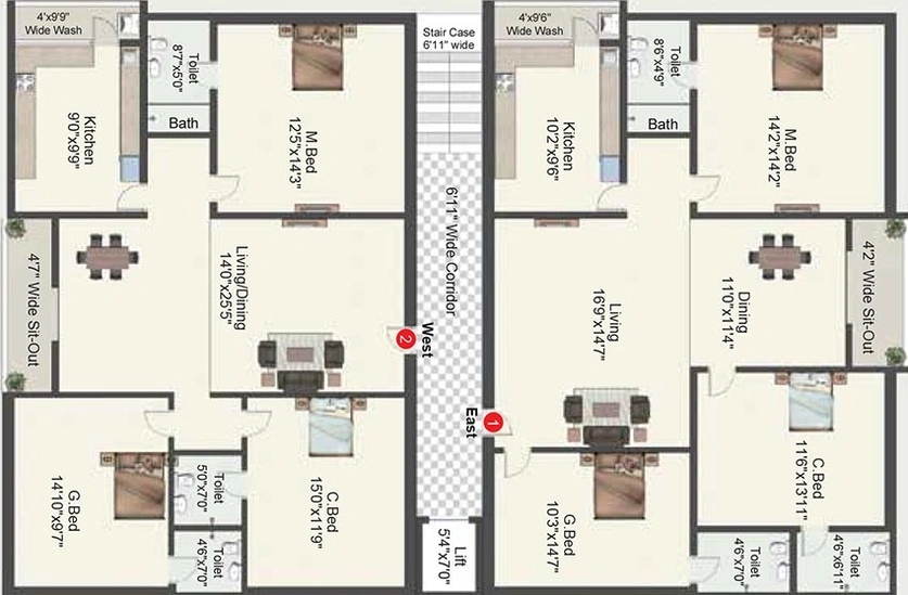 Floor Plan of Silversand Cyberdyne 3 in Hitech City, Hyderabad - Image 220319