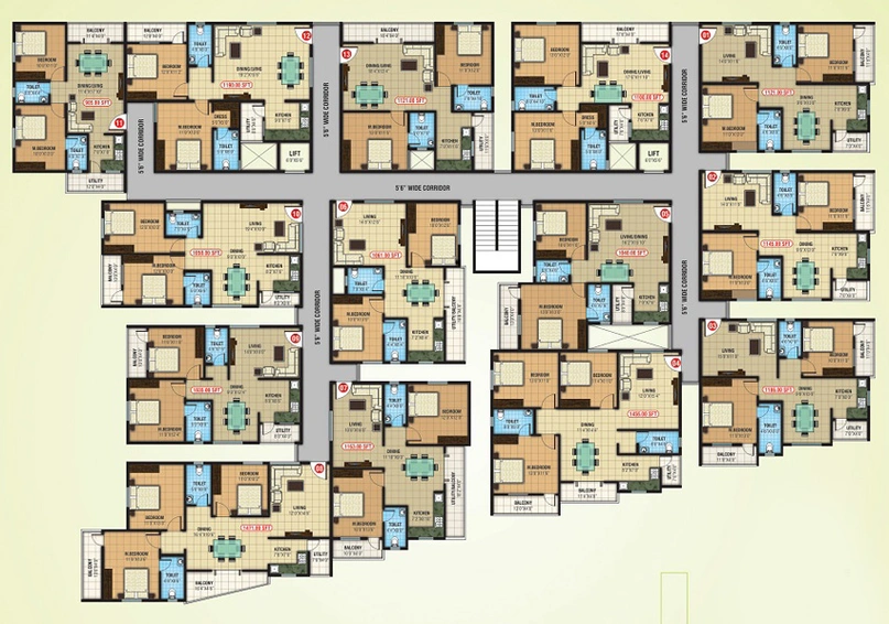Floor Plan of Abhee Lakeview in Bellandur, Bangalore - Image 220327