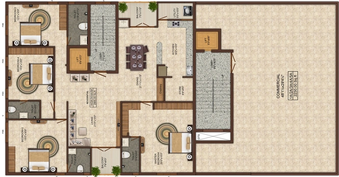 Floor Plan of India Kenz Krest in RA Puram, Chennai - Image 220414