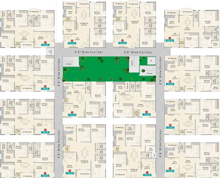 Floor Plan of AK Heights Two in Kondapur, Hyderabad - Image 220424