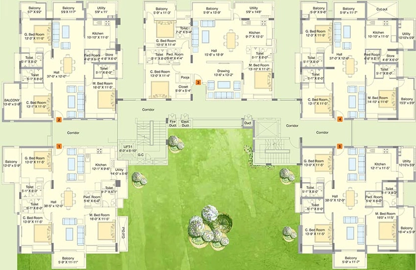 Floor Plan of Alekhya Wind Chimes in Madhapur, Hyderabad - Image 220438