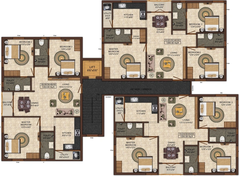 Floor Plan of India The Evora Expanse in Mogappair, Chennai - Image 220516