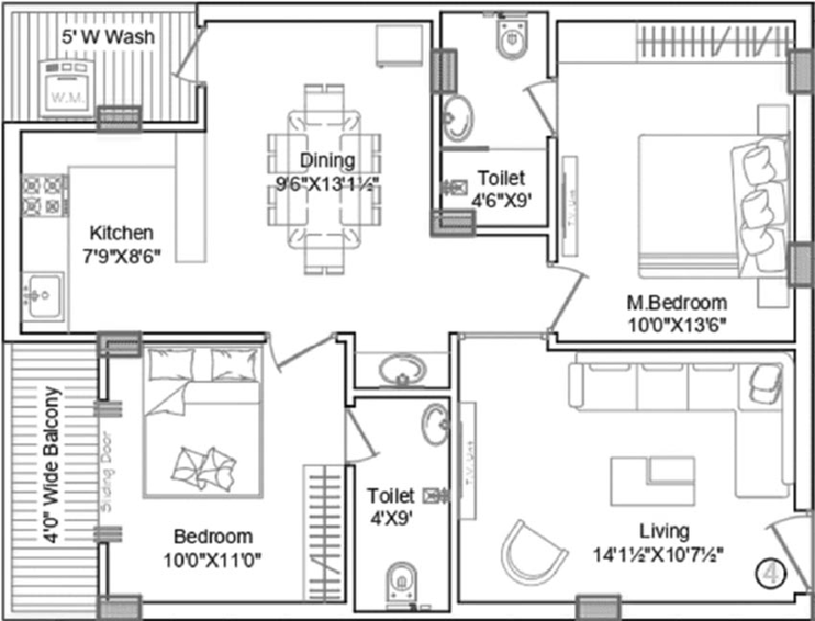 2 BHK Flat in Bright Shagun in Kondapur, Hyderabad - Image 832190
