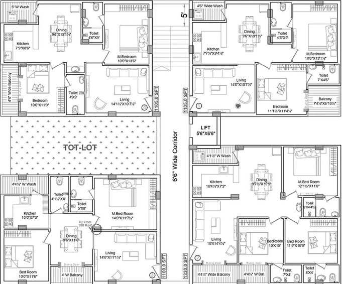 Floor Plan of Bright Shagun in Kondapur, Hyderabad - Image 220501