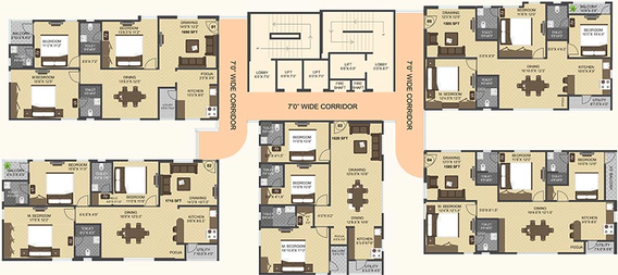 Floor Plan of Celebrity Prime Signature in Nallagandla, Hyderabad - Image 220514