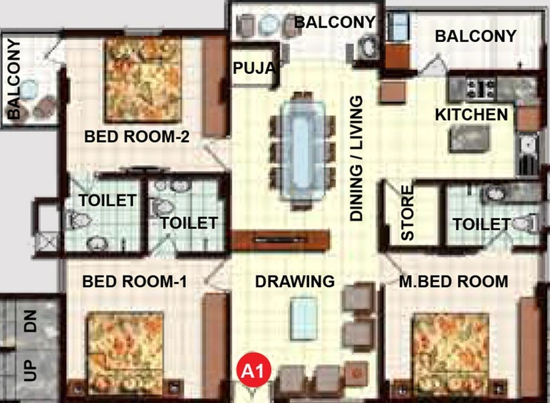 3 BHK Flat in Midas The Fountainhead in Khajaguda, Hyderabad - Image 832231