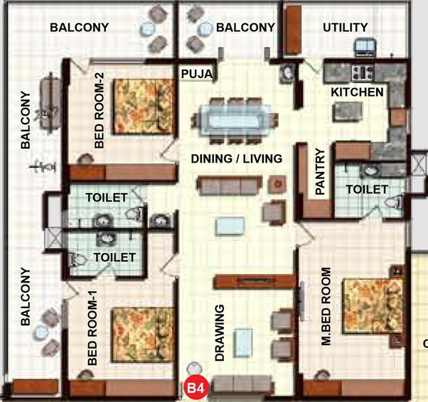 3 BHK Flat in Midas The Fountainhead in Khajaguda, Hyderabad - Image 832233