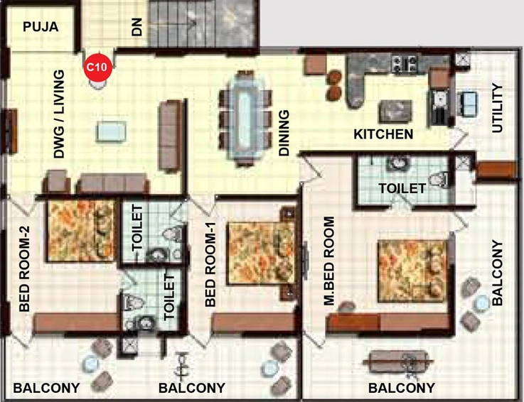 3 BHK Flat in Midas The Fountainhead in Khajaguda, Hyderabad - Image 832234