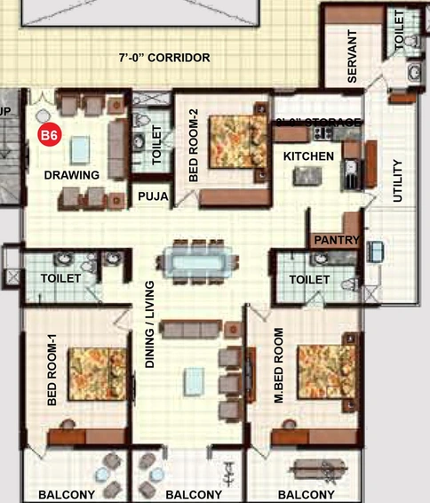 3 BHK Flat in Midas The Fountainhead in Khajaguda, Hyderabad - Image 832235
