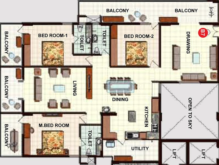 3 BHK Flat in Midas The Fountainhead in Khajaguda, Hyderabad - Image 832236