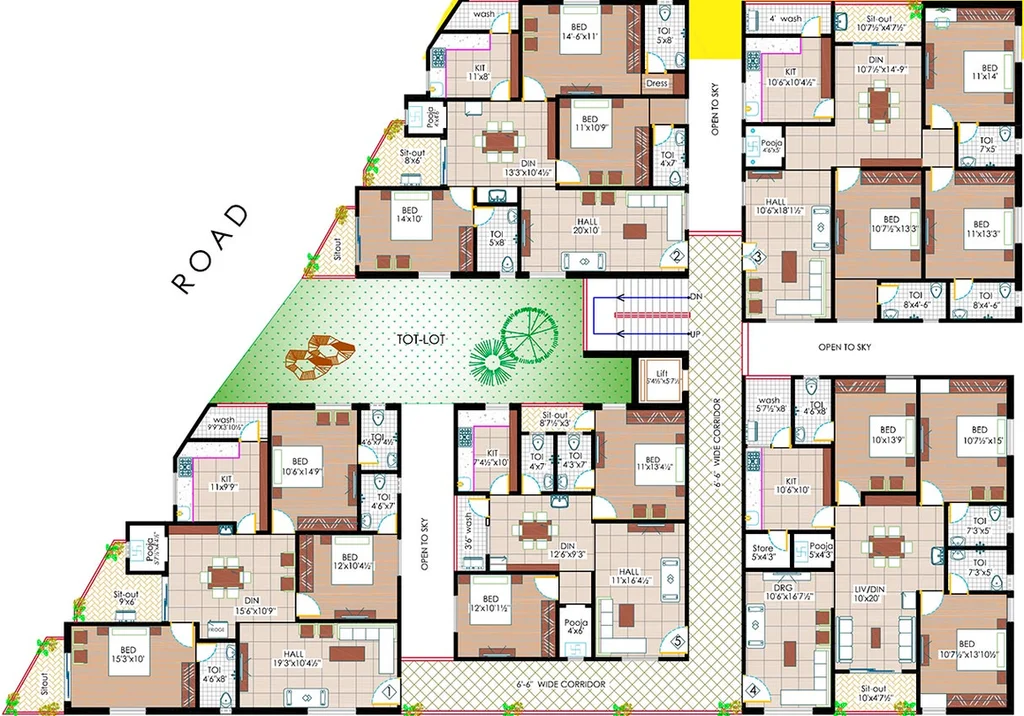 Floor Plan of Nestcon Flamingo in Kondapur, Hyderabad - Image 220639