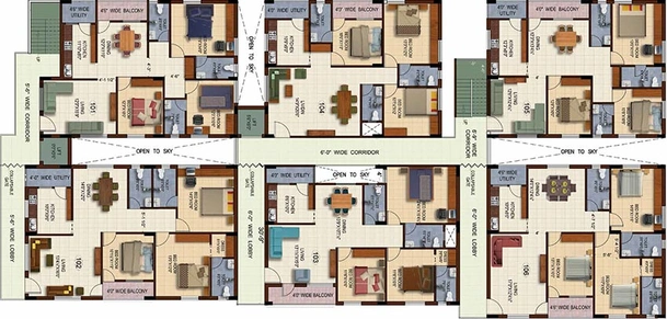 Floor Plan of Pavani Aqua in Kondapur, Hyderabad - Image 220651