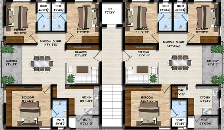 Floor Plan of Pranathi Sukriti in Serilingampally, Hyderabad - Image 220679