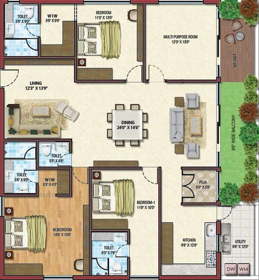 4 BHK Flat in 360 Life Tower 2 in Hitech City, Hyderabad - Image 832258