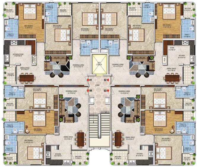 Floor Plan of Sankalp 24 Carat in Jagatpura, Jaipur - Image 118532