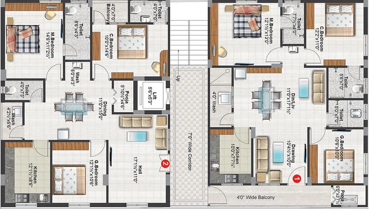Floor Plan of SM Classic in Kondapur, Hyderabad - Image 220752