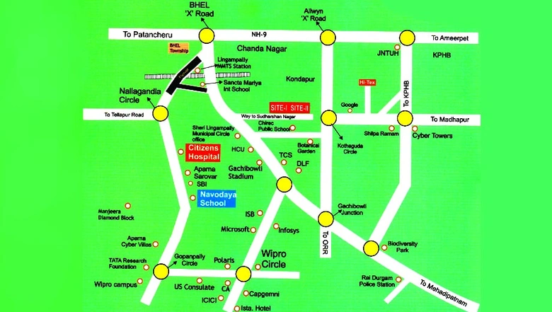 Location of Sree Hanumans Megalithic Nest in Kondapur, Hyderabad - Image 220769