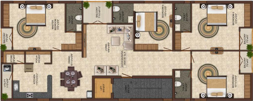 4 BHK Flat in India Radha Radiance in Anna Nagar, Chennai - Image 832289