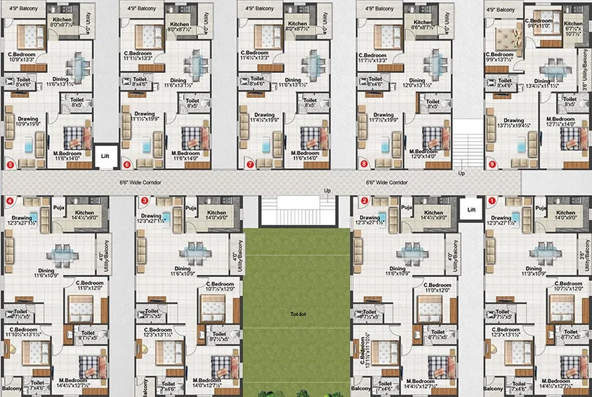 Floor Plan of Sri Venkateswara Chaturbhuja Homes in Hitech City, Hyderabad - Image 220777