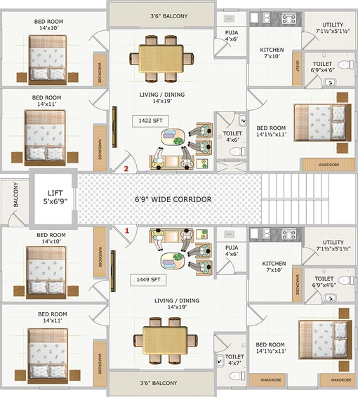 Floor Plan of SS Navya Classic in Uppal, Hyderabad - Image 220788