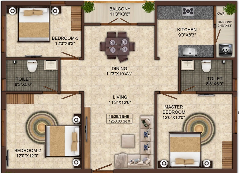 3 BHK Flat in India Karpagam Nivas in Anna Nagar, Chennai - Image 832297