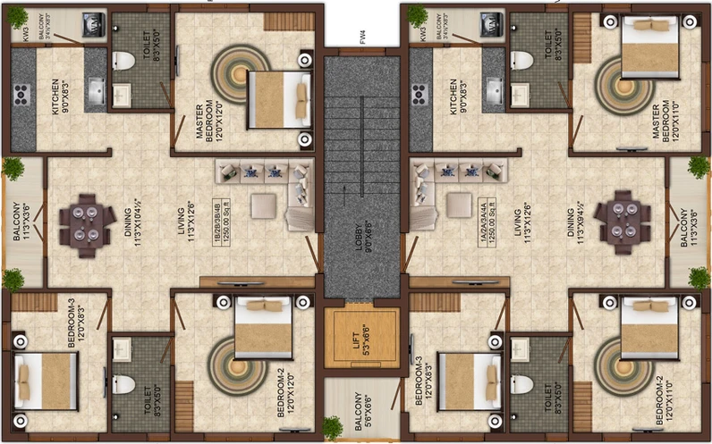 Floor Plan of India Karpagam Nivas in Anna Nagar, Chennai - Image 220813