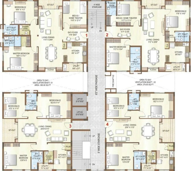 Floor Plan of SVC Treewalk in Kondapur, Hyderabad - Image 220805