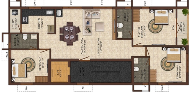 3 BHK Flat in India Ahra Grandeur in Anna Nagar, Chennai - Image 832300