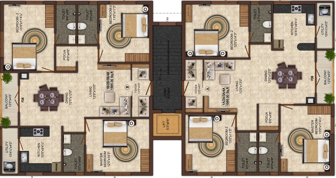 Floor Plan of India Kurinji Bliss in Anna Nagar, Chennai - Image 220840