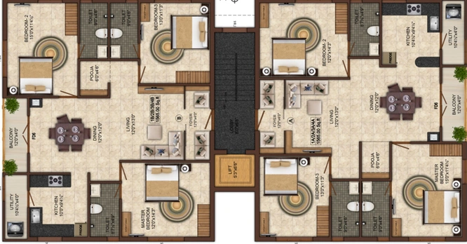 Floor Plan of India Kurinji Springfield in Anna Nagar, Chennai - Image 220860