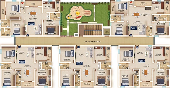 Floor Plan of MR Elysian Homes in Hitech City, Hyderabad - Image 220895