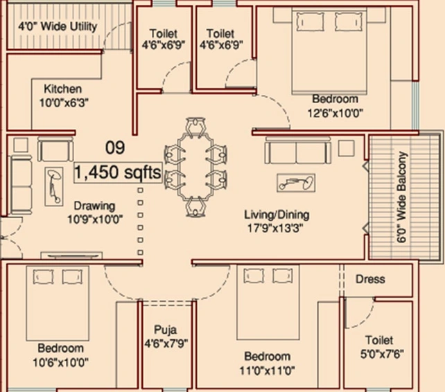 3 BHK Flat in Pranith Advaya in Thummaloor, Hyderabad - Image 832327