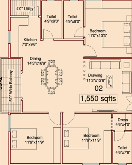 3 BHK Flat in Pranith Advaya in Thummaloor, Hyderabad - Image 832328