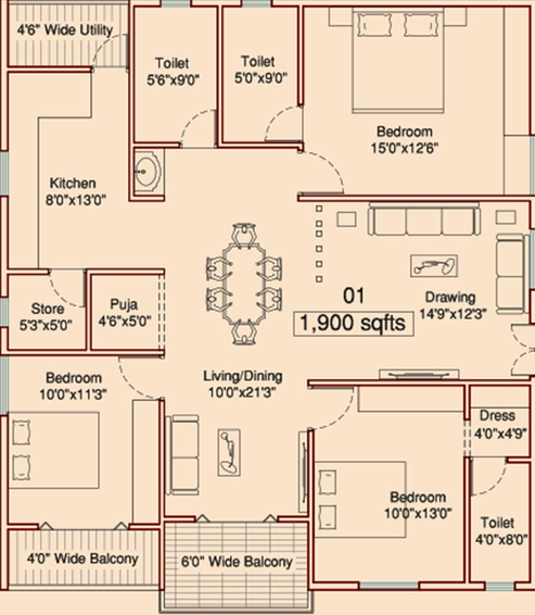 3 BHK Flat in Pranith Advaya in Thummaloor, Hyderabad - Image 832330