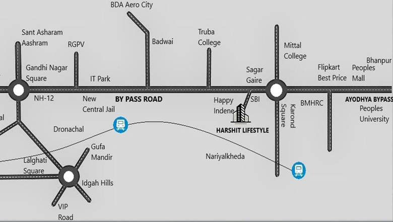 Location of Harshit Lifestyle in Airport Road, Bhopal - Image 220917
