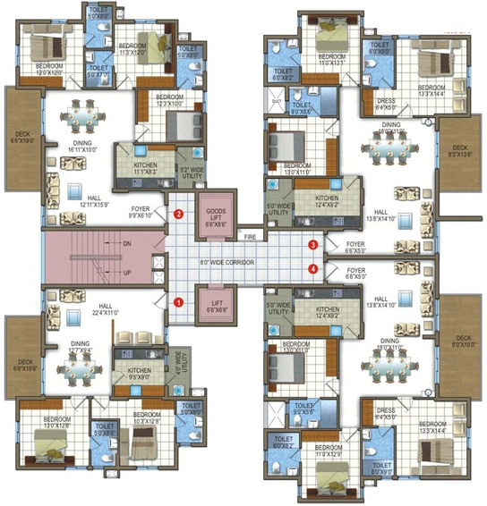 Floor Plan of DSR Woodwinds in Sarjapur Road, Bangalore - Image 220978