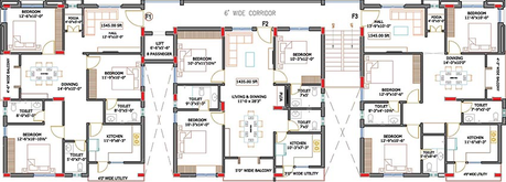Floor Plan of Vamshi Blossom in Kondapur, Hyderabad - Image 220995