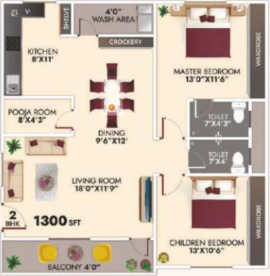 2 BHK Flat in Aalaya Aspire in Bachupally, Hyderabad - Image 832361