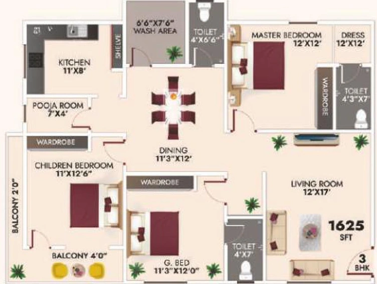 3 BHK Flat in Aalaya Aspire in Bachupally, Hyderabad - Image 832363