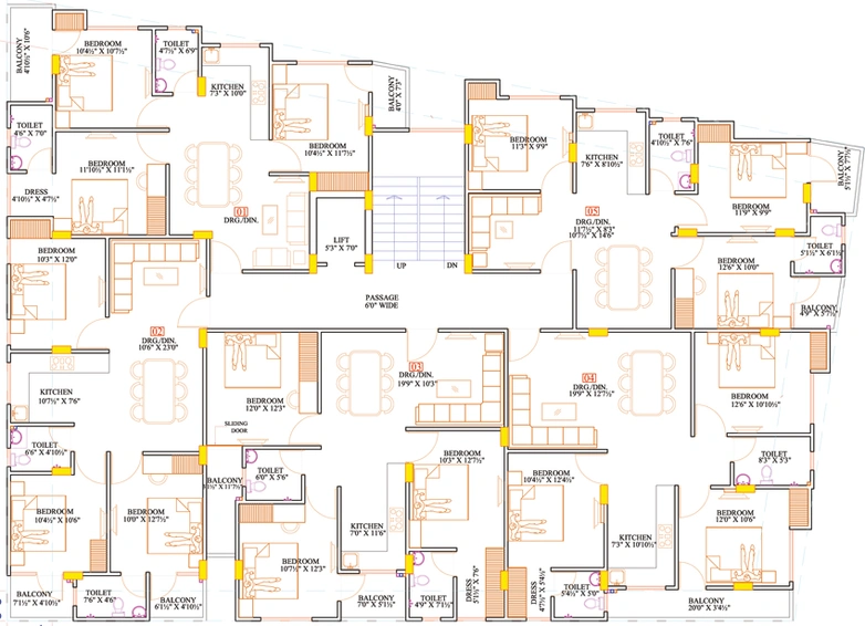 Floor Plan of JC Heights 10 in Sirsi Road, Jaipur - Image 118396