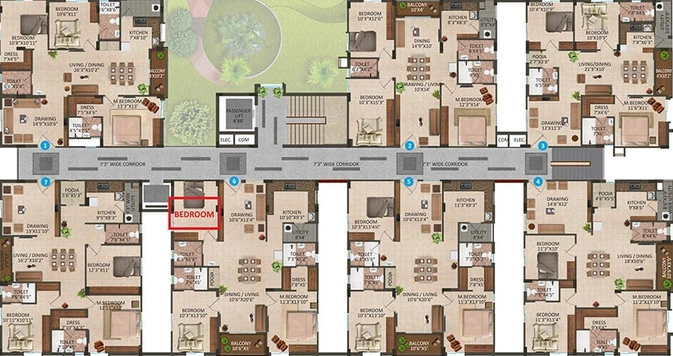 Floor Plan of MLC Ushas Mahalaxmi in Kondapur, Hyderabad - Image 221141
