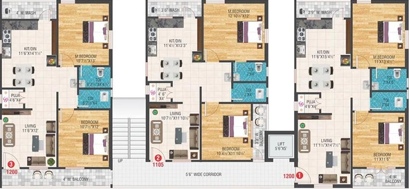Floor Plan of Pratheek Malli Residency in Bachupally, Hyderabad - Image 221232