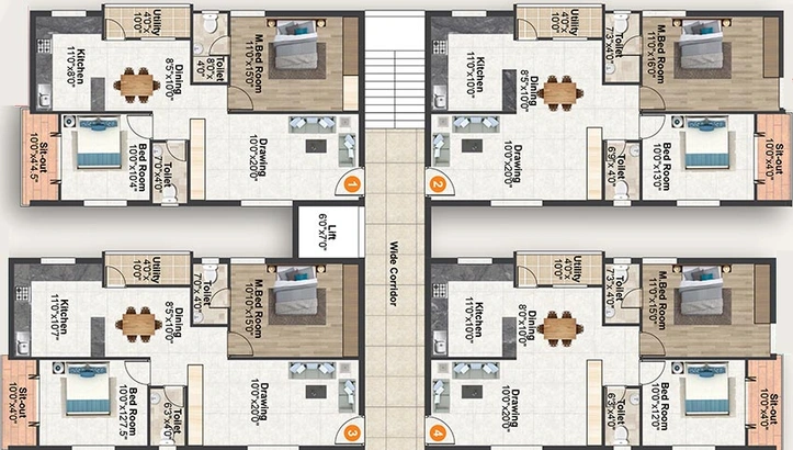 Floor Plan of Rishis Sais Sannidhi in Serilingampally, Hyderabad - Image 221289