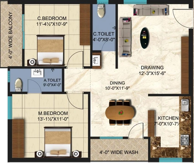2 BHK Flat in Risinia Intelli Park in Bachupally, Hyderabad - Image 832462