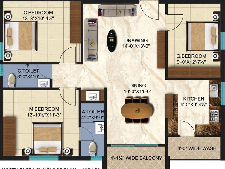 3 BHK Flat in Risinia Intelli Park in Bachupally, Hyderabad - Image 832464